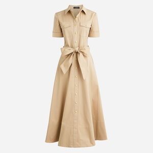 J. Crew Tie-Waist Shirtdress in Stretch Twill Size 4